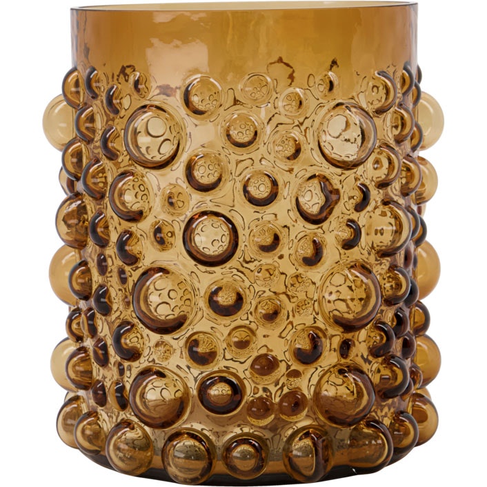 Foam Vase Glas Bernsteingelb H19 cm