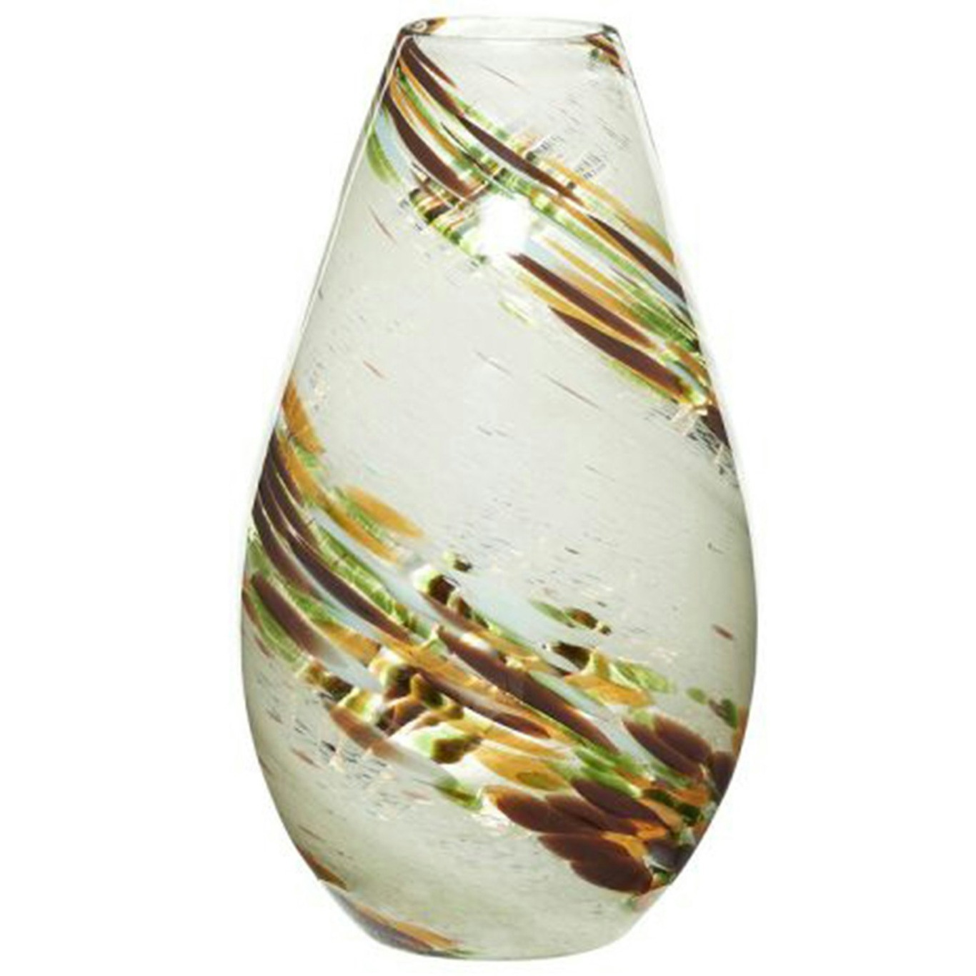 Grove Vase 33 cm, Bernsteingelb/Braun / Grün