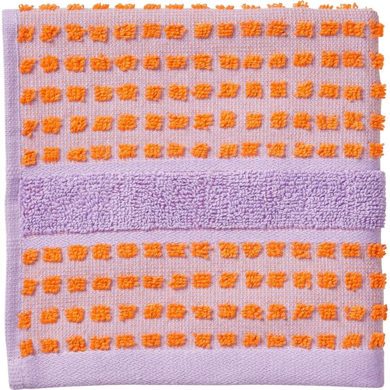 Check Waschlappen 30x30 cm, Lavendelfarbig / Pfirsichfarben
