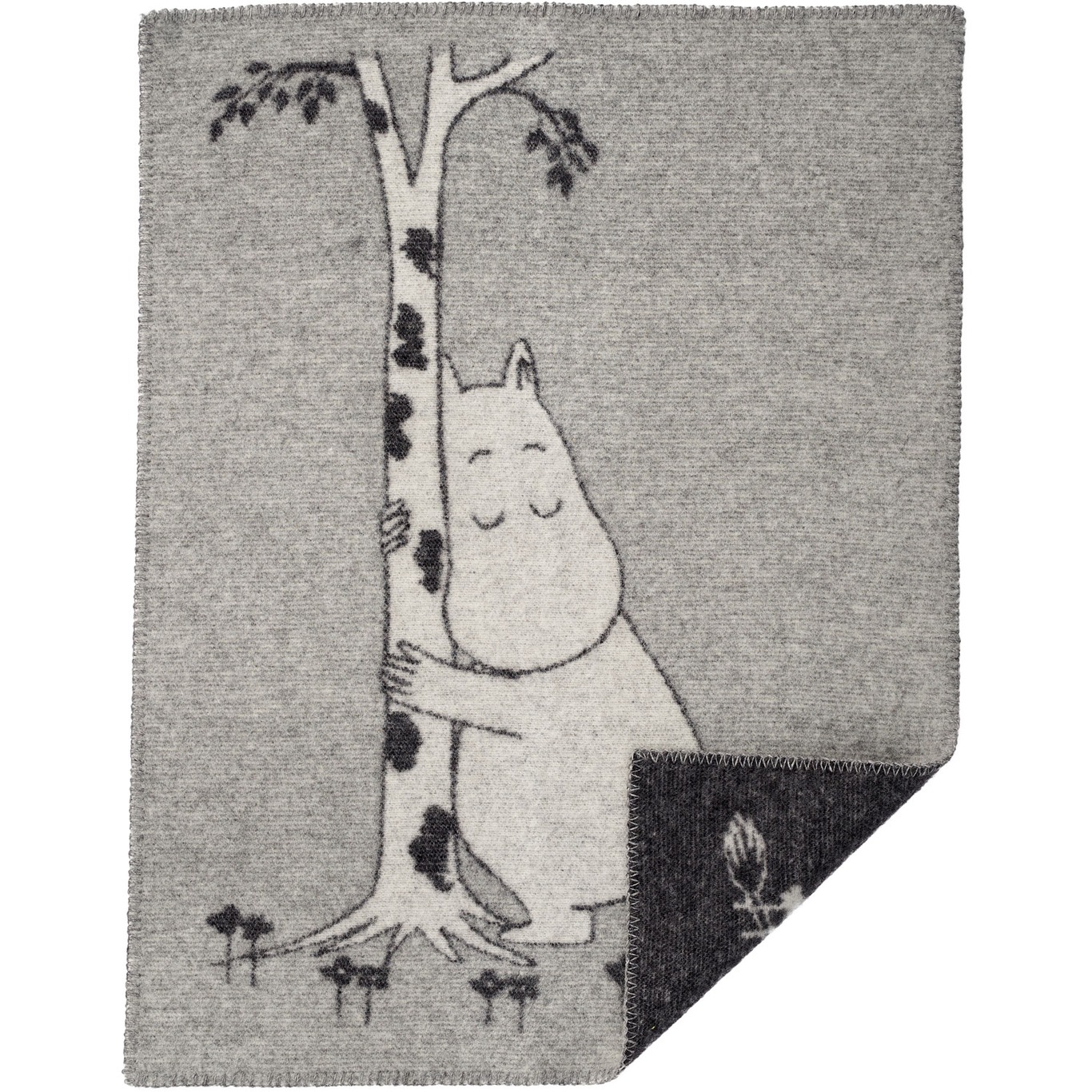 Moomin tree hug Plaid 65x90 cm, Grau