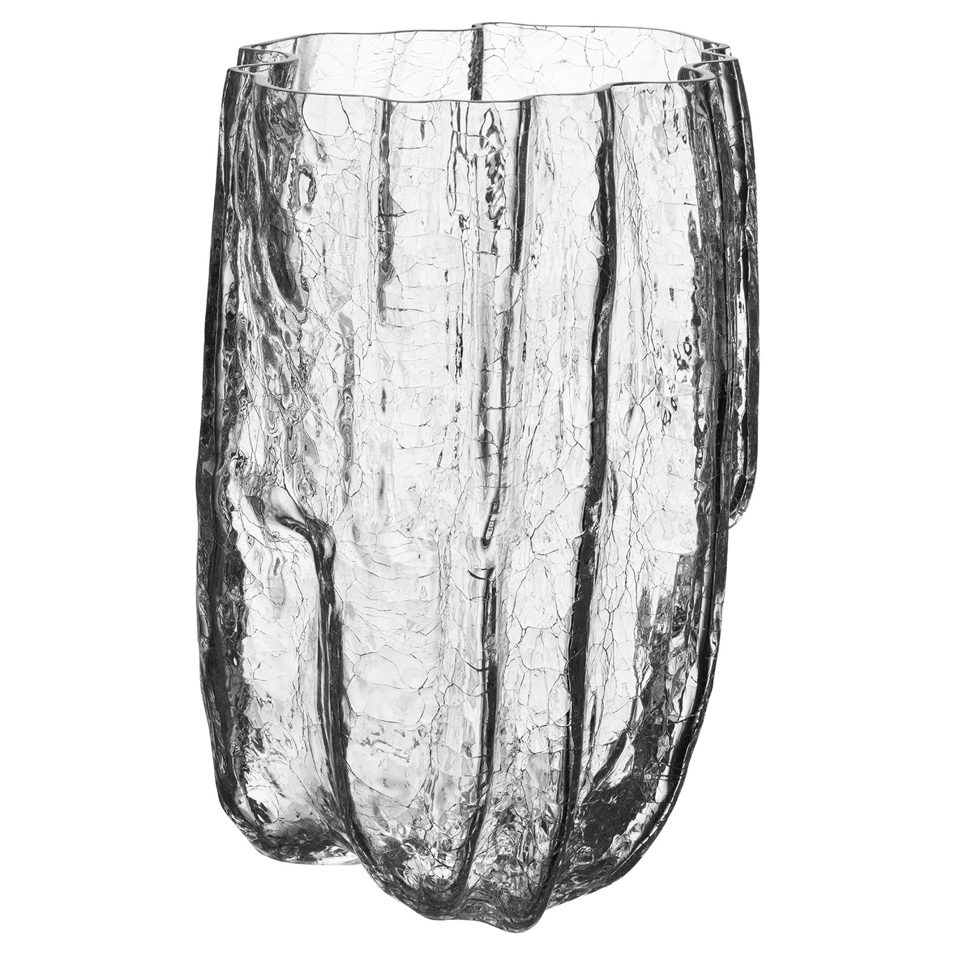 Crackle Vase Transparent, 28 cm