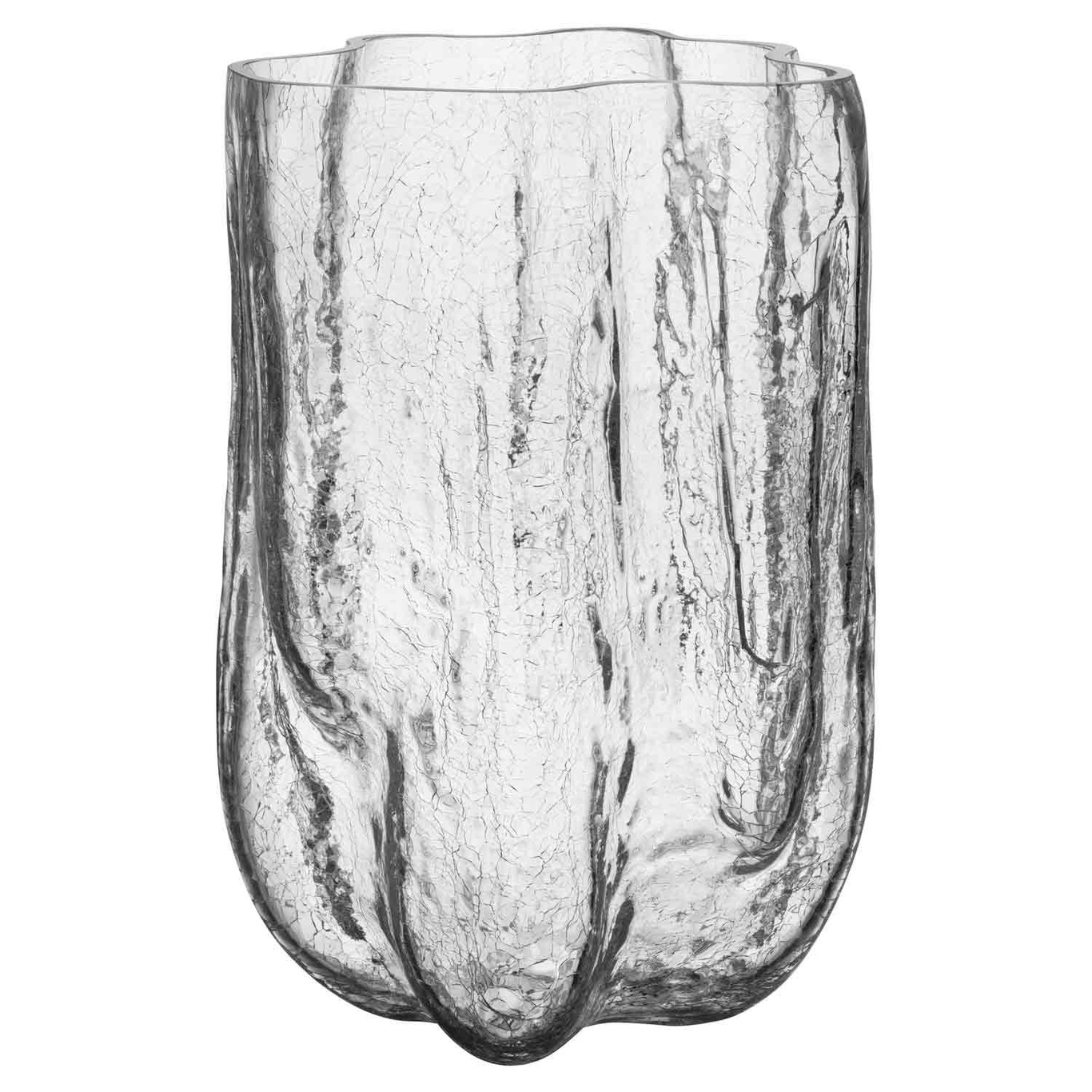 Crackle Vase 37 cm, Clear