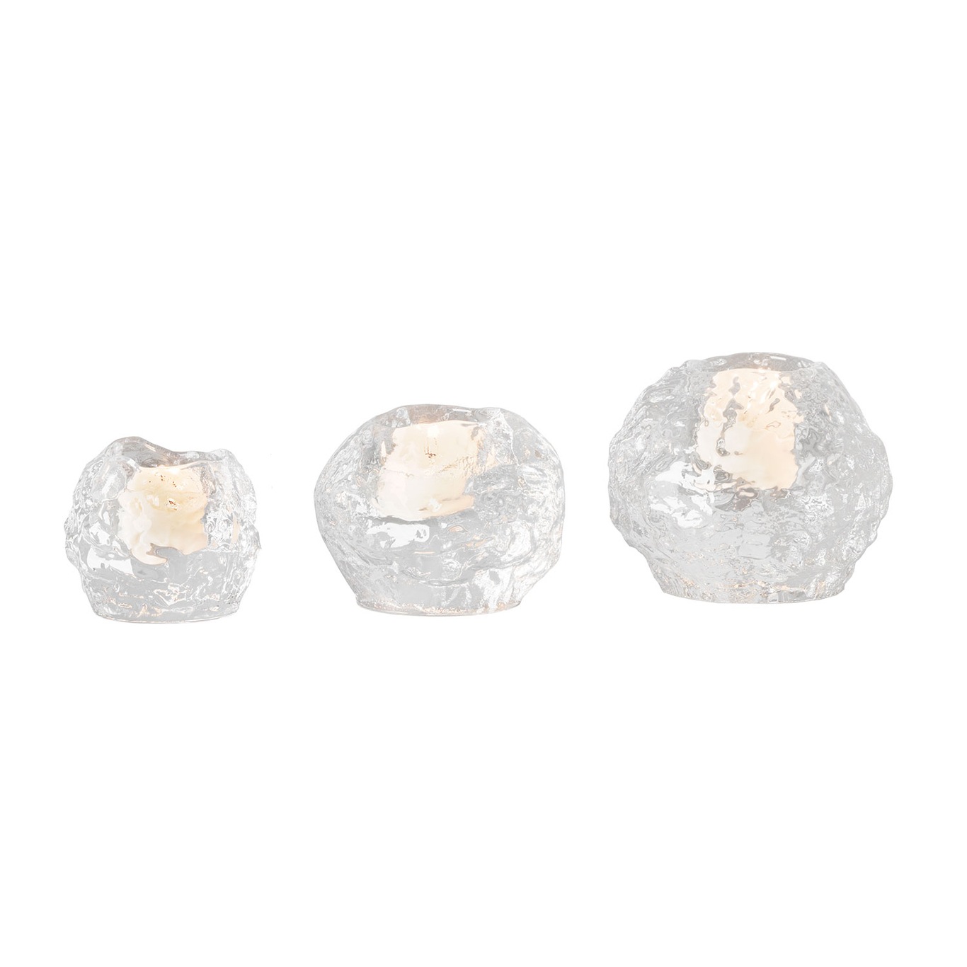 Snowball Teelichthalter 3er-Pack, Kristall