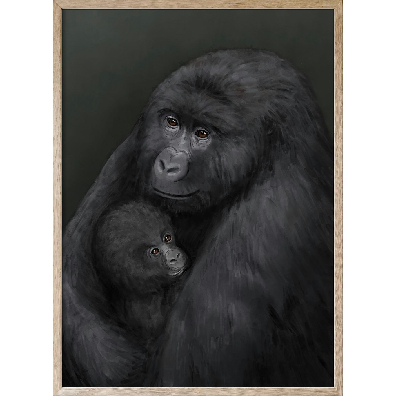 Mountain Gorilla Poster, 30x40 cm