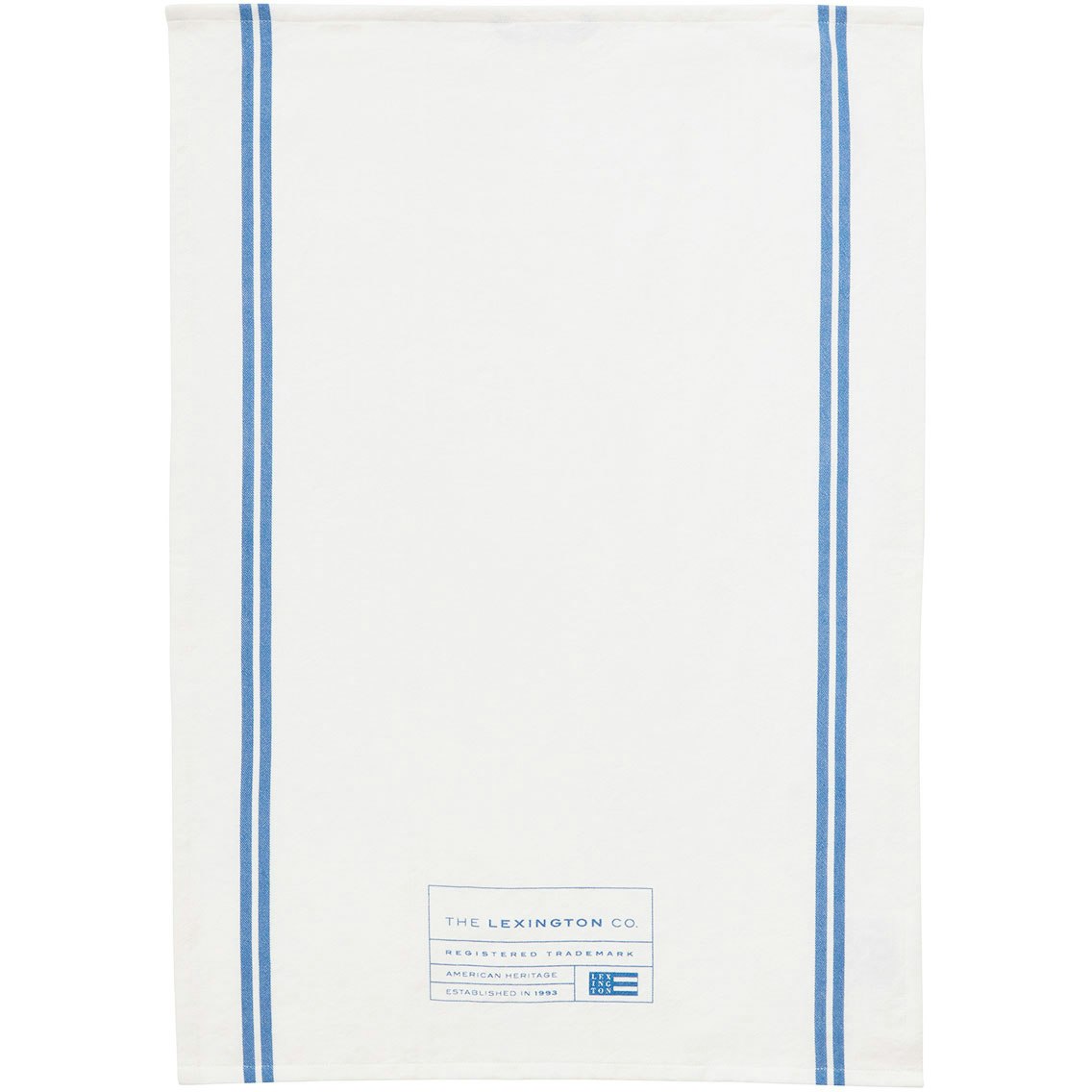Organic Cotton Geschirrtuch mit Seitenstreifen 50x70 cm, Weiß/Blau