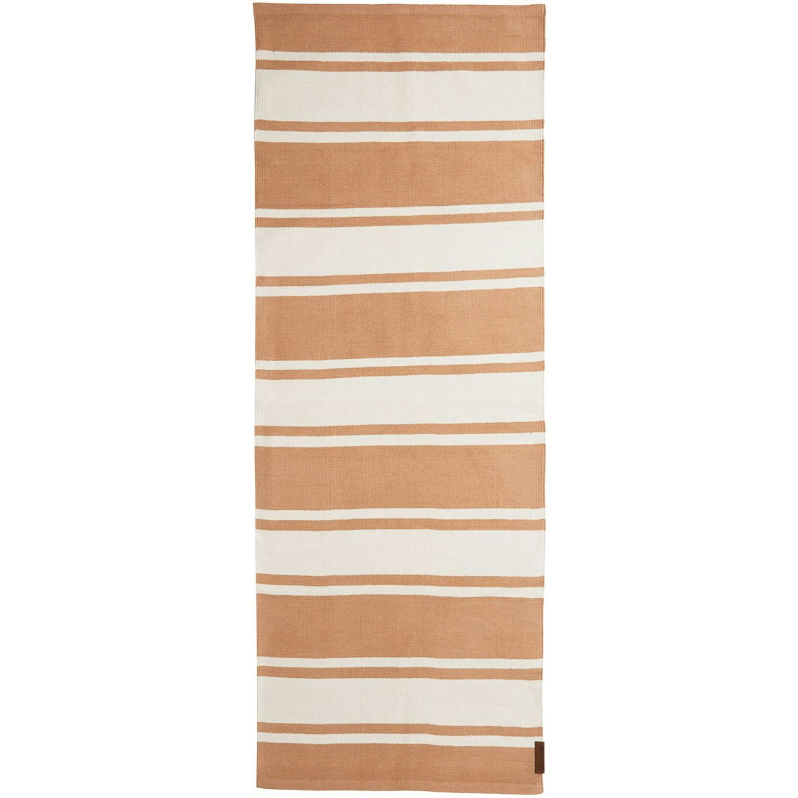 Organic Striped Cotton Teppich 80x220 cm, Beige