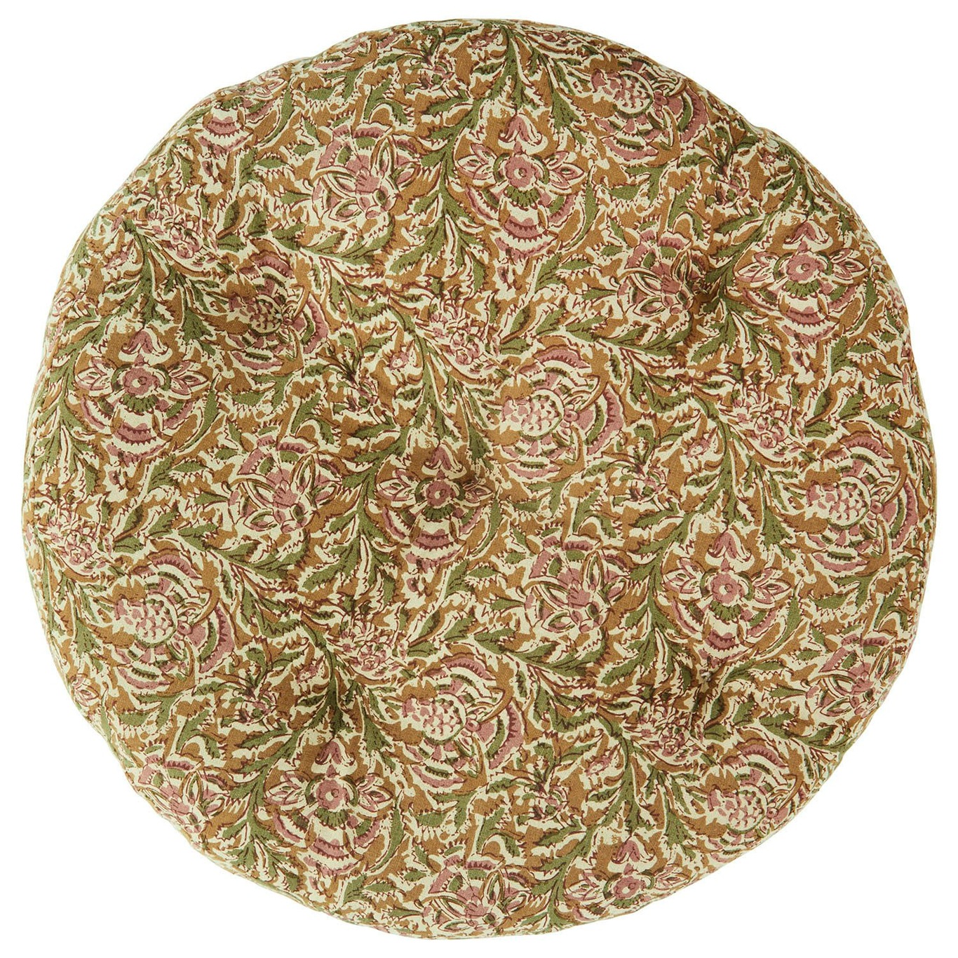 Rundes Sitzpolster 40 cm, Honigfarben/Rosa