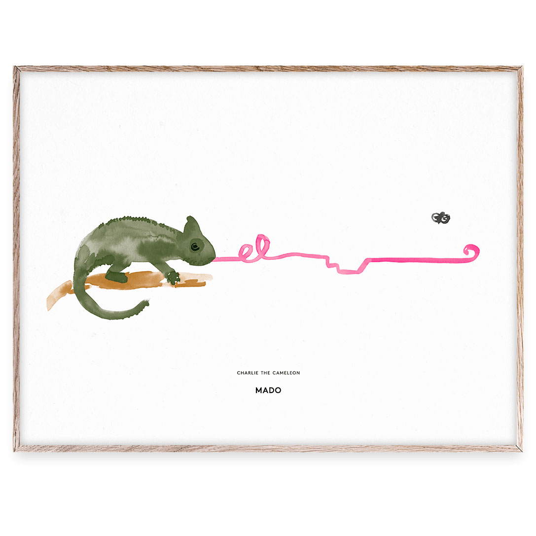 Charlie the Chameleon Poster, 30x40 cm