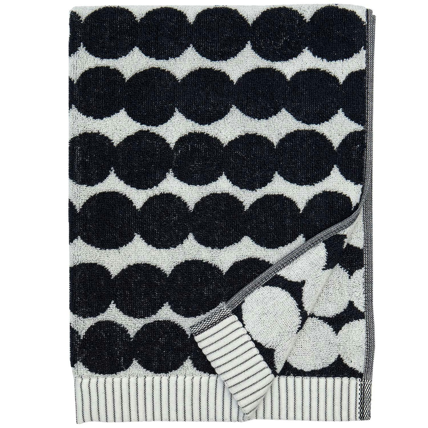 Räsymatto Hand Handtuch 50x70 cm, Schwarz/Weiß