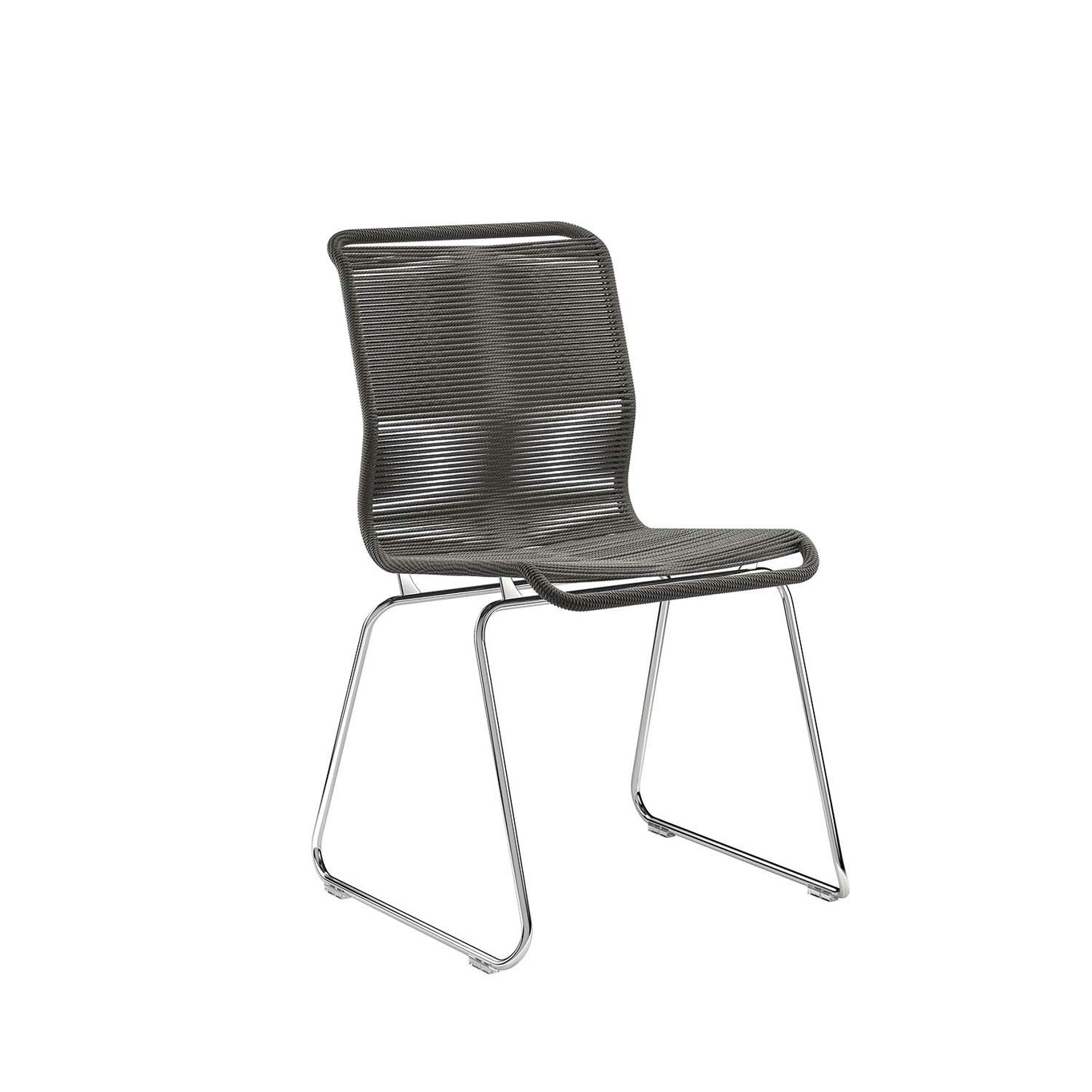 Panton One Stuhl, Schwarz Papier / Chrom