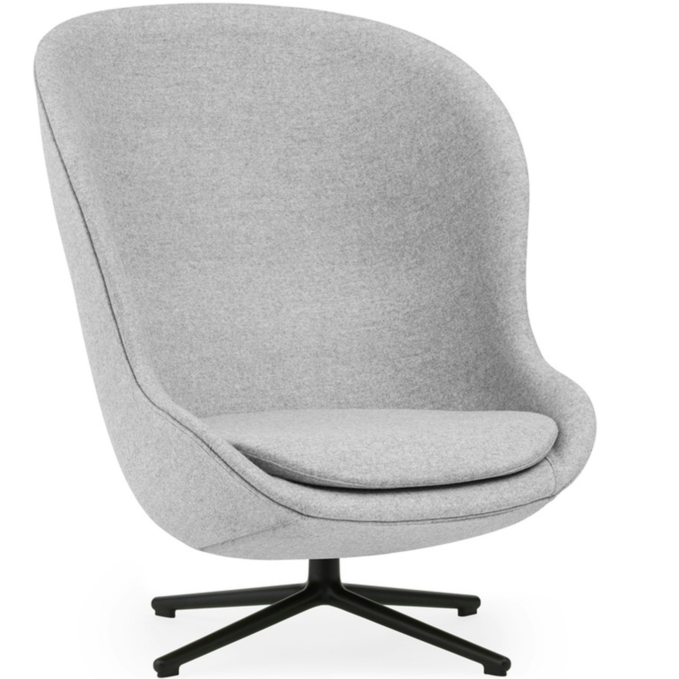 Hyg Sessel Hoch mit Drehfuß, Grau / Schwarz Aluminium