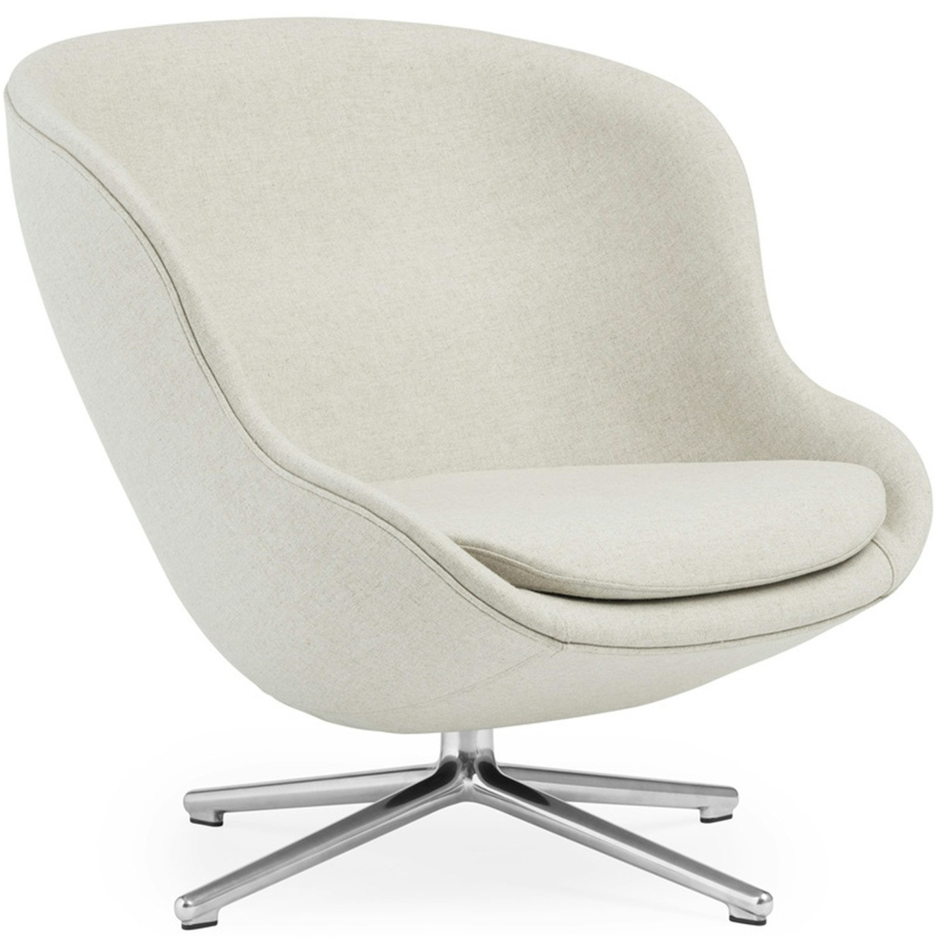 Hyg Sessel Niedrig mit Drehfuß, Altweiß / Aluminium