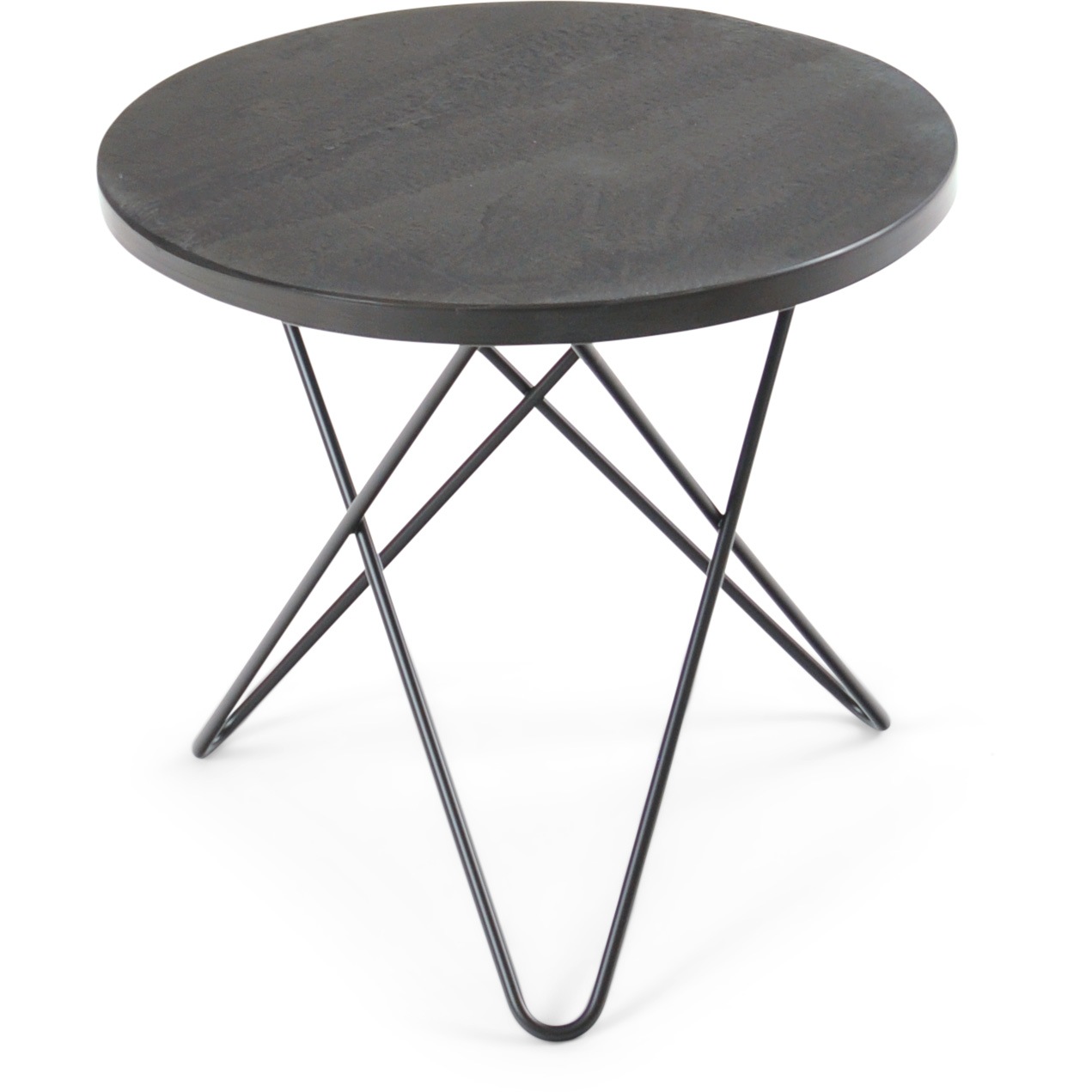 Mini O Side Table Ø40 cm, Black frame/Rustique slate