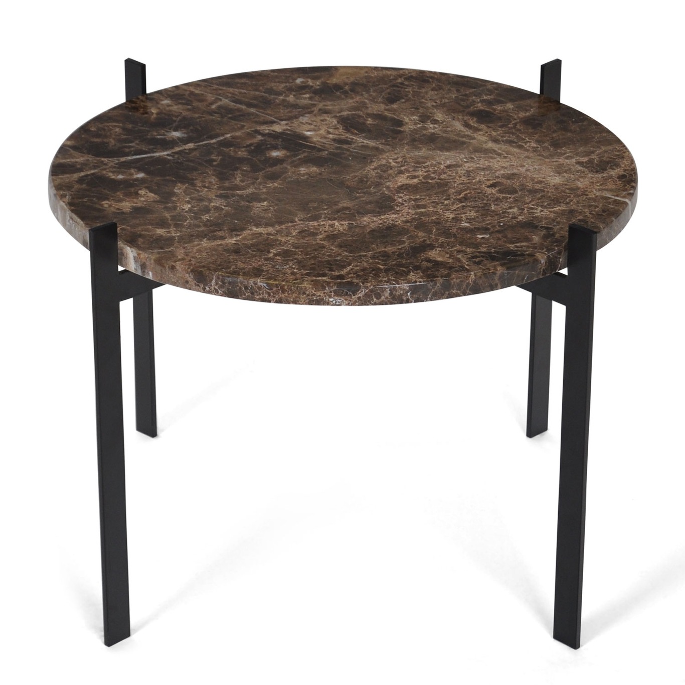 Single Deck Tisch, Braun Marmor/Schwarz