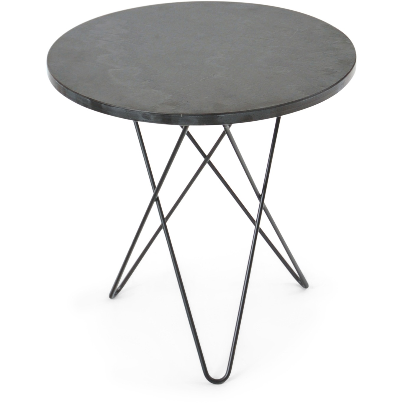 Figures Mini O Side Table Ø50 cm, Black frame/Rustique slate