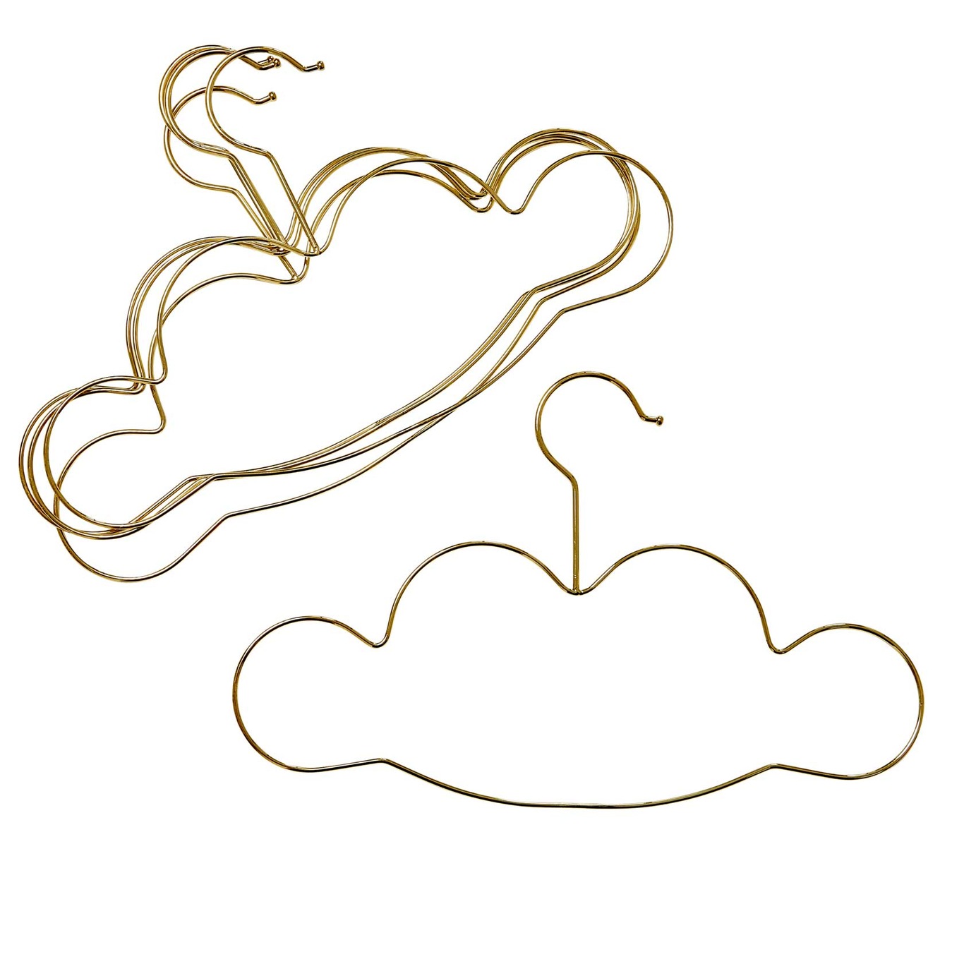 Cloud Hangers for Kids 5-pack, Gold
