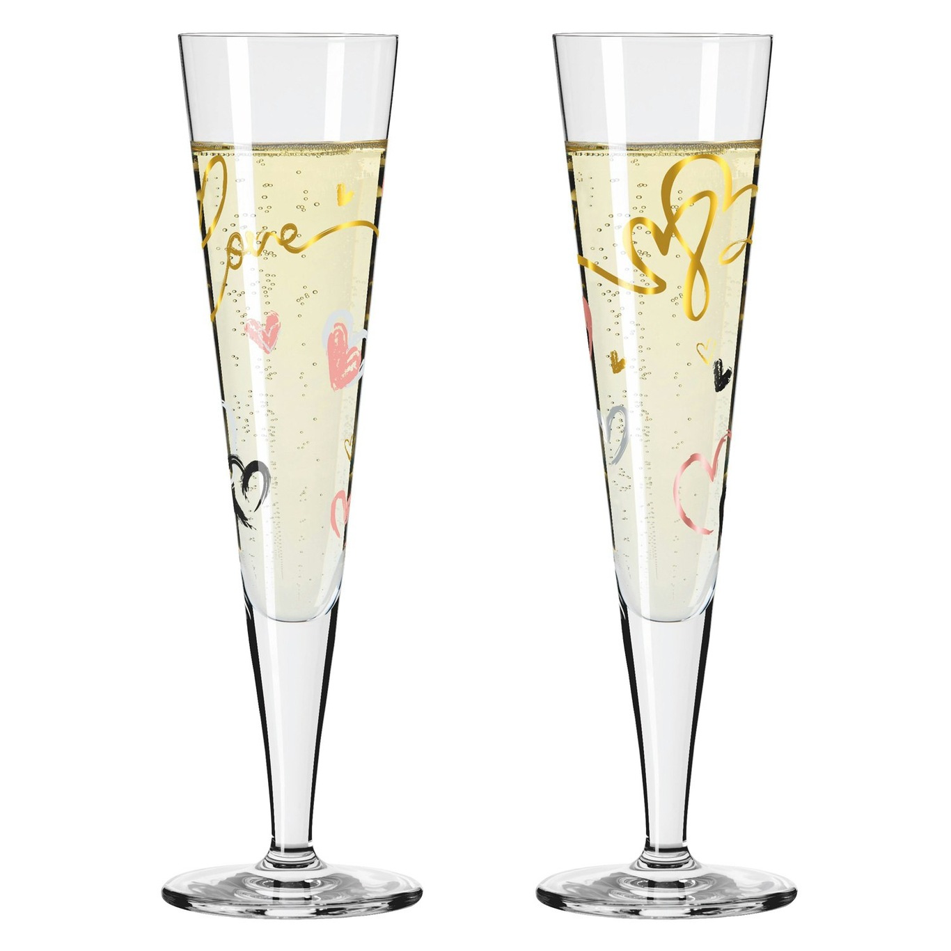 Goldnacht Champagnergläser 2-er Set, H23