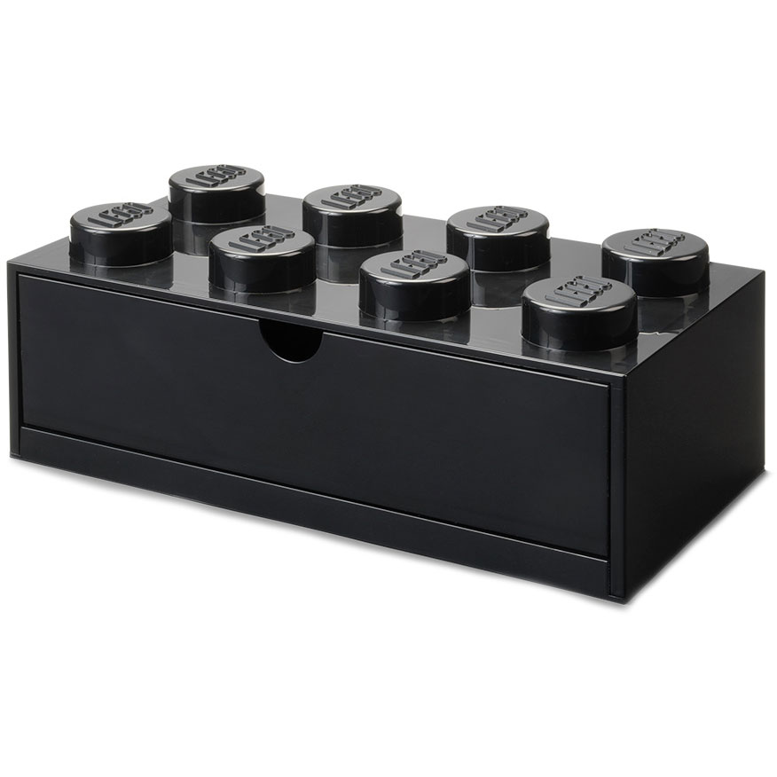 LEGO® Aufbewahrungskiste mit Schublade 8 Knöpfe, Schwarz