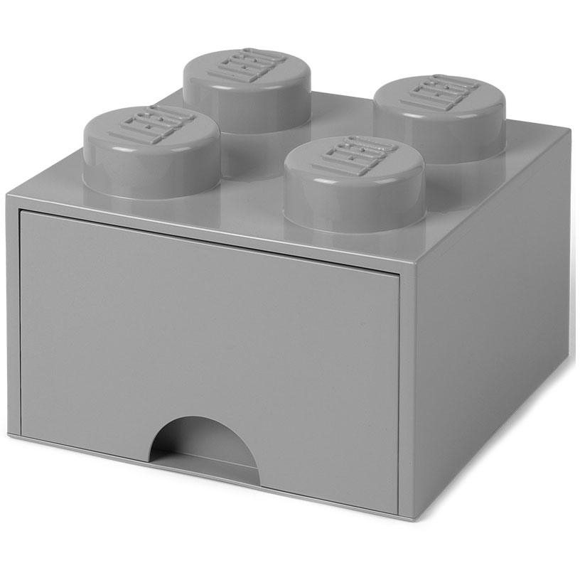 LEGO® Aufbewahrungsbox 8 Knöpfe, Medium Stone Grey