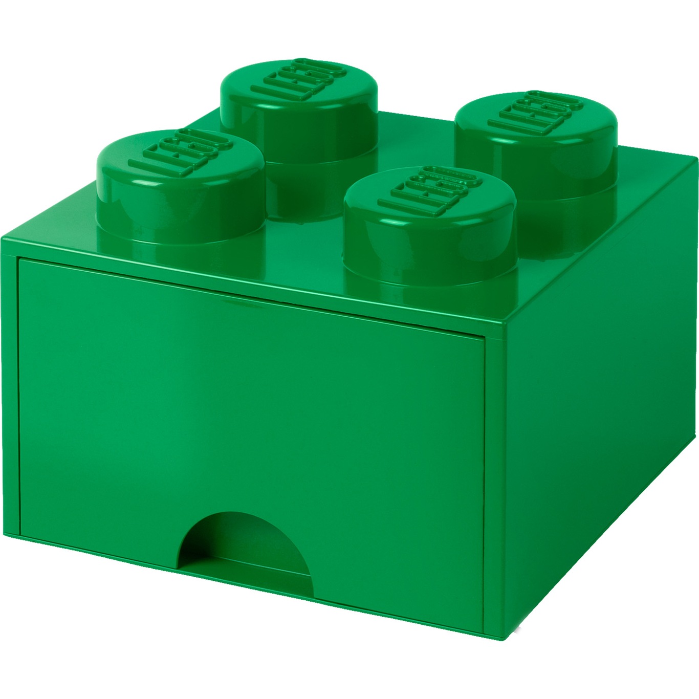 LEGO® Aufbewahrung mit Schublade 4 Knöpfe, Dunkelgrün
