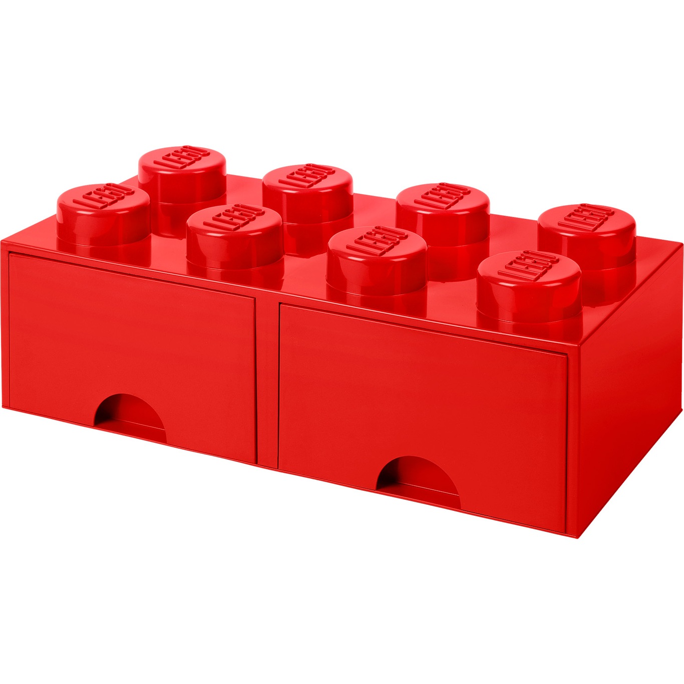 LEGO® Aufbewahrung mit 2 Schubladen 8 Knöpfe, Rot