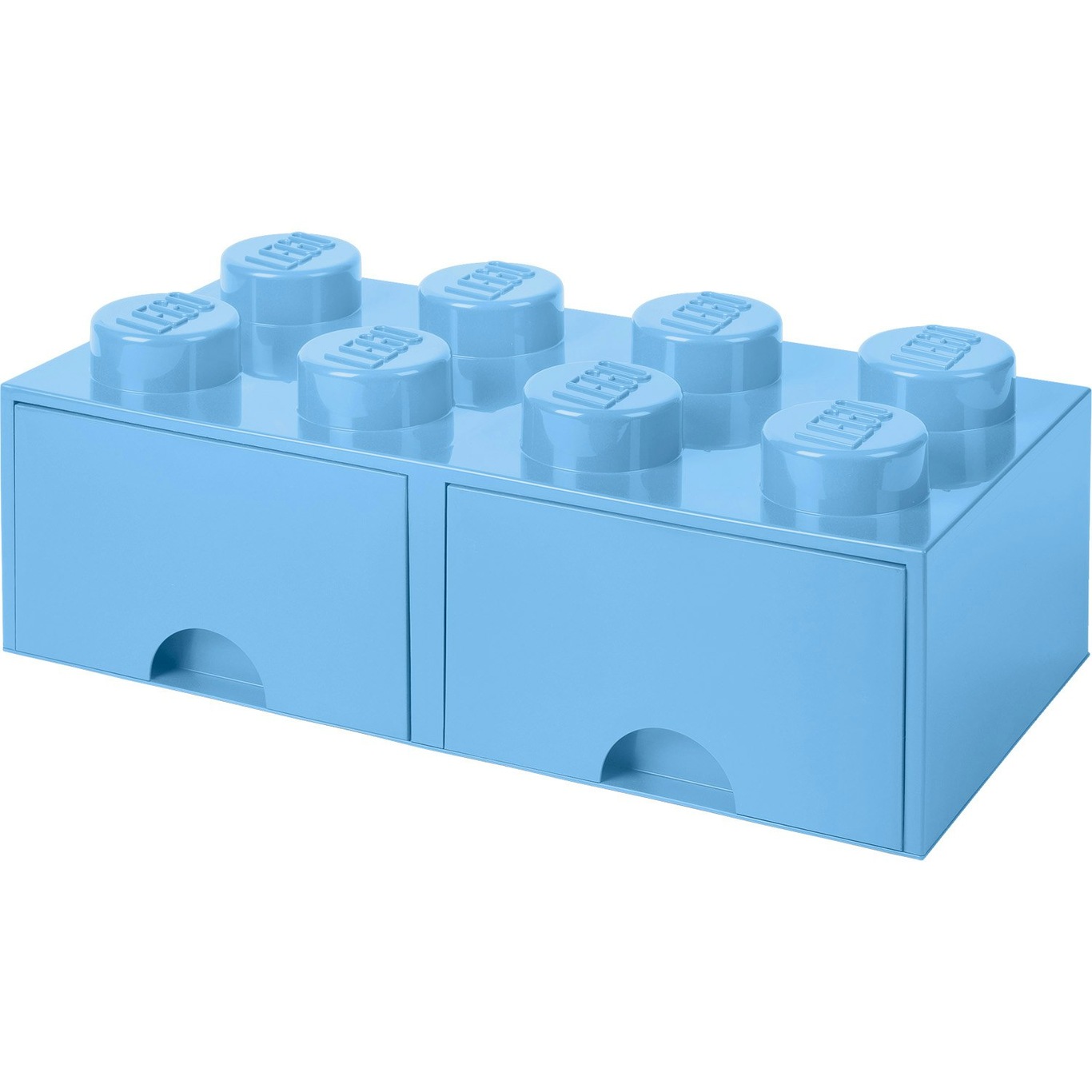 LEGO® Aufbewahrung mit 2 Schubladen 8 Knöpfe, Light Royal Blue