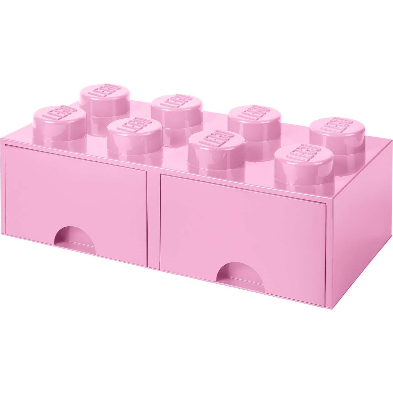 LEGO® Aufbewahrung mit 2 Schubladen 8 Knöpfe, Helllila