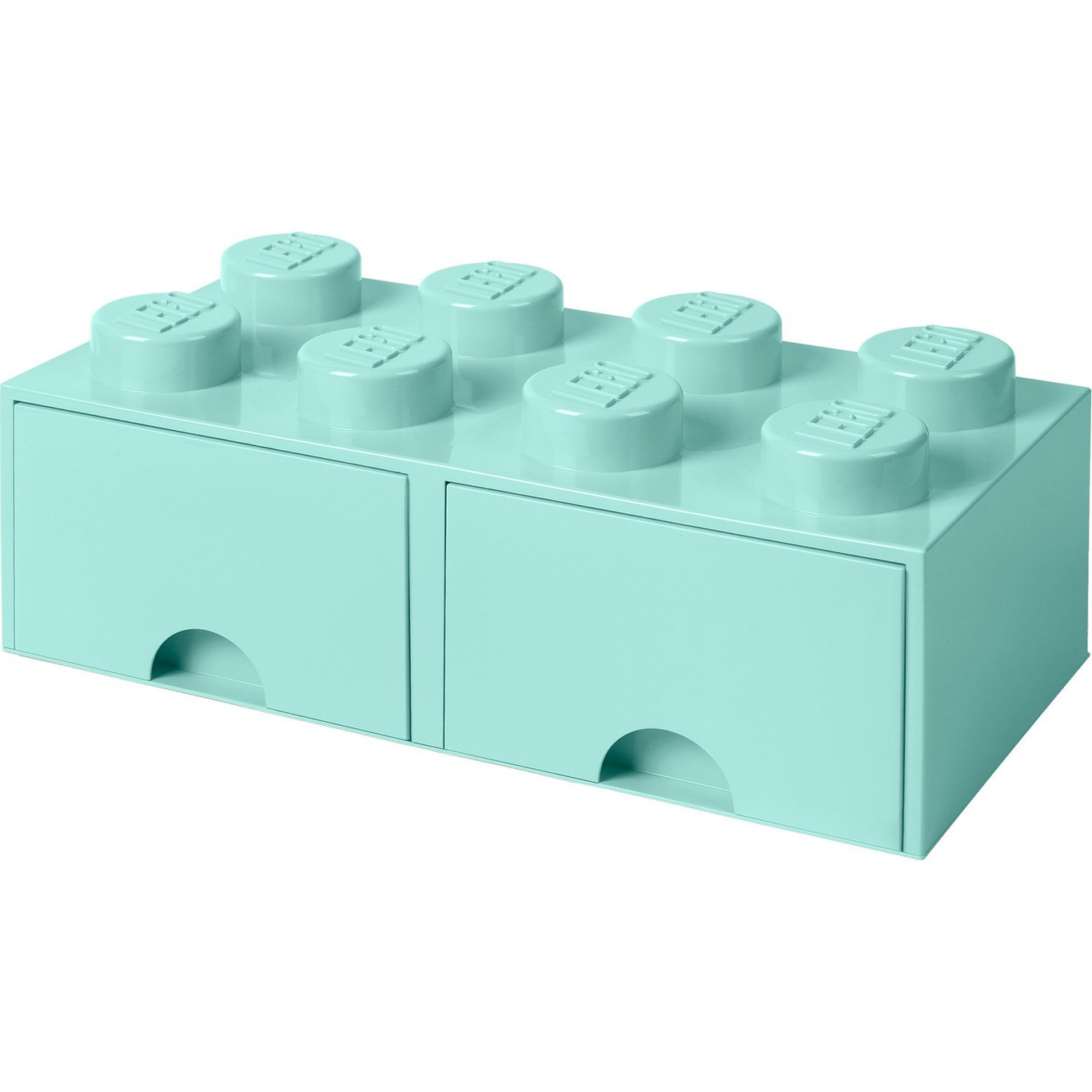 LEGO® Aufbewahrung mit 2 Schubladen 8 Knöpfe, Light Royal Blue