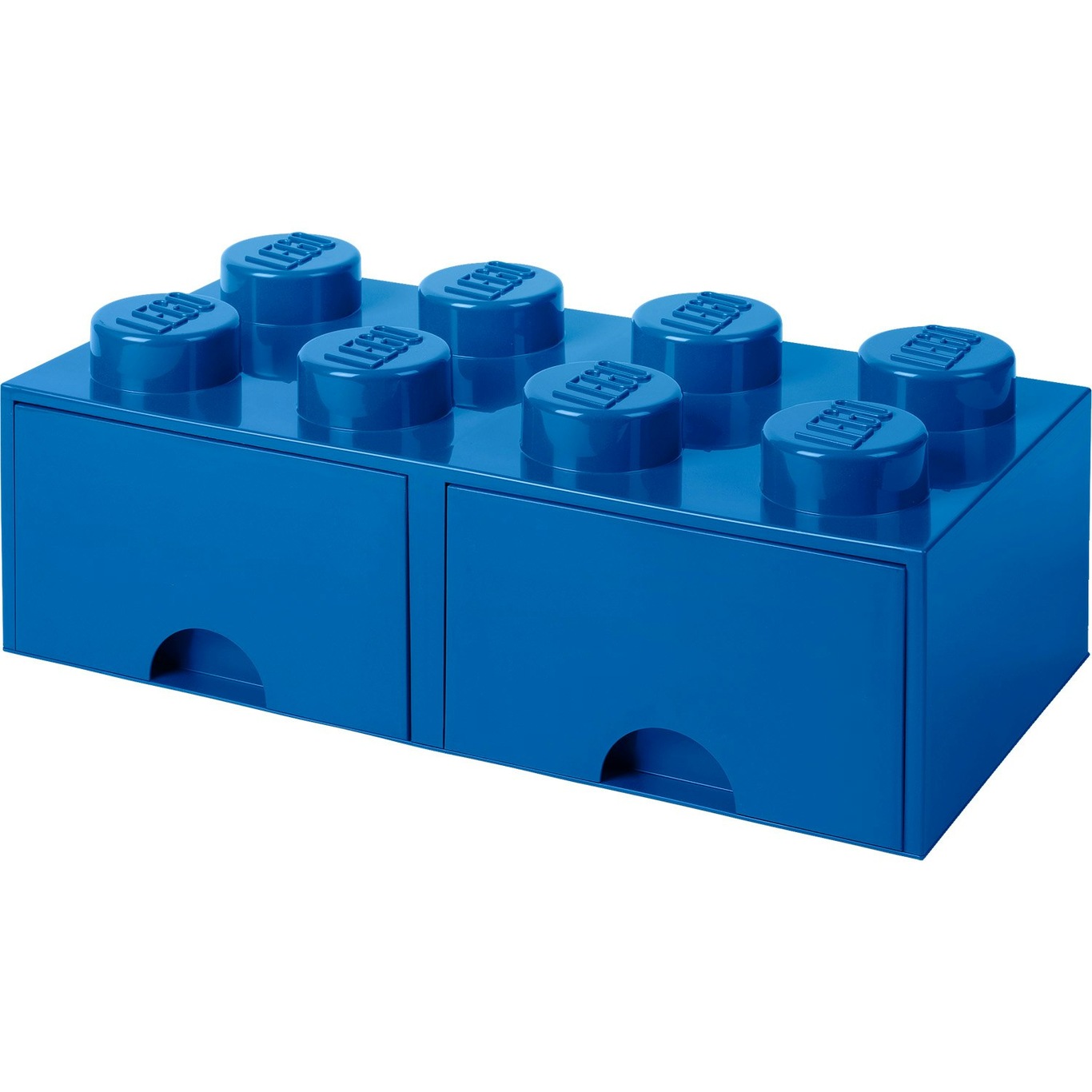LEGO® Aufbewahrung mit 2 Schubladen 8 Knöpfe, Blau