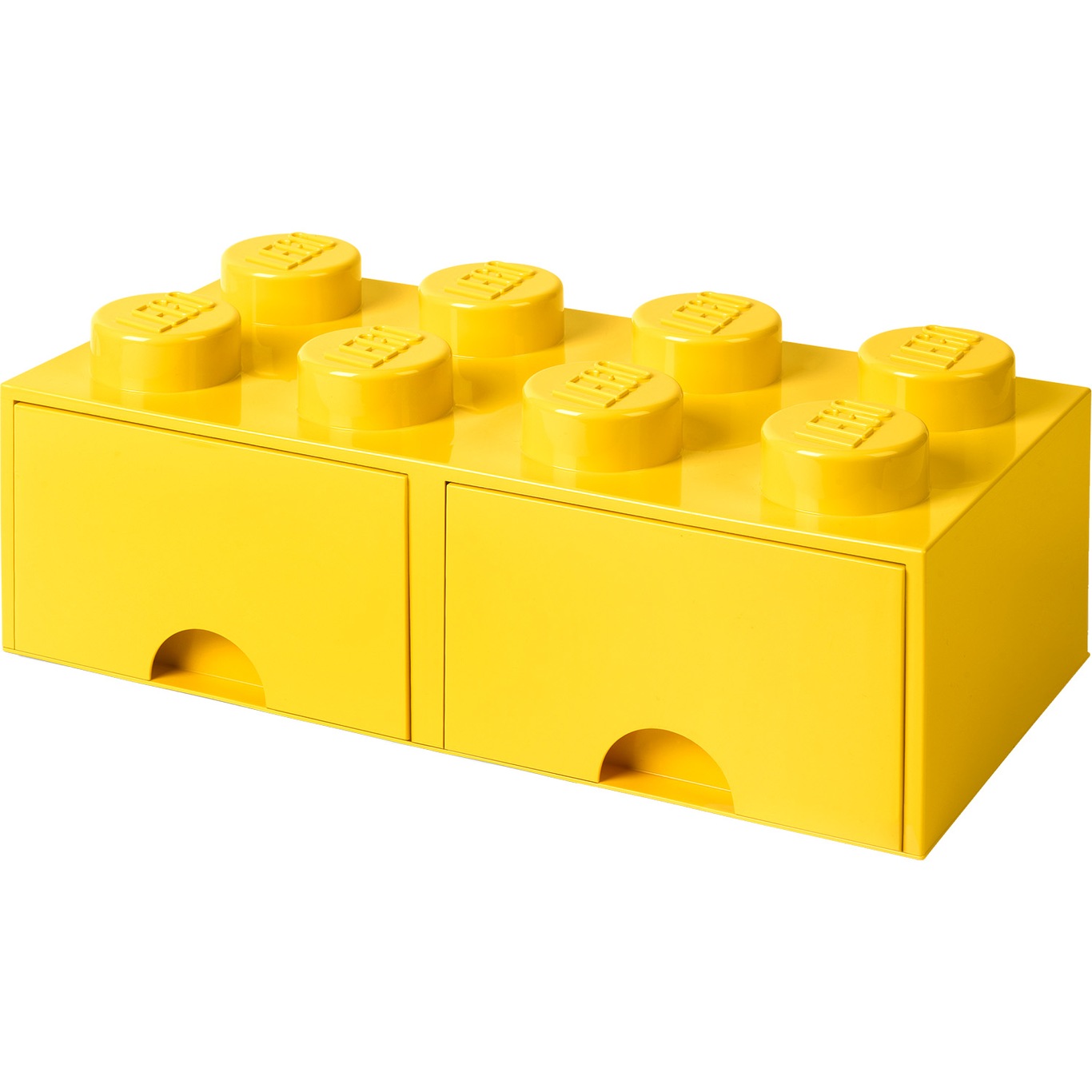 LEGO® Aufbewahrung mit 2 Schubladen 8 Knöpfe, Gelb
