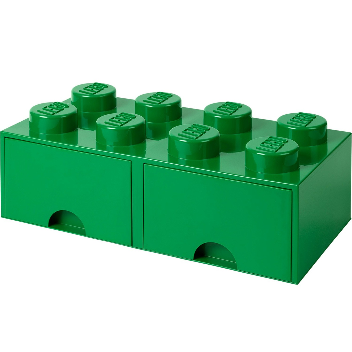 LEGO® Aufbewahrung mit 2 Schubladen 8 Knöpfe, Dunkelgrün