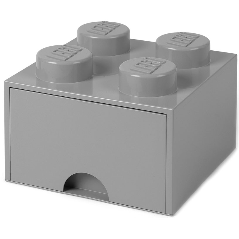 LEGO® Schublade 4 Knöpfe, Medium Stone Grey