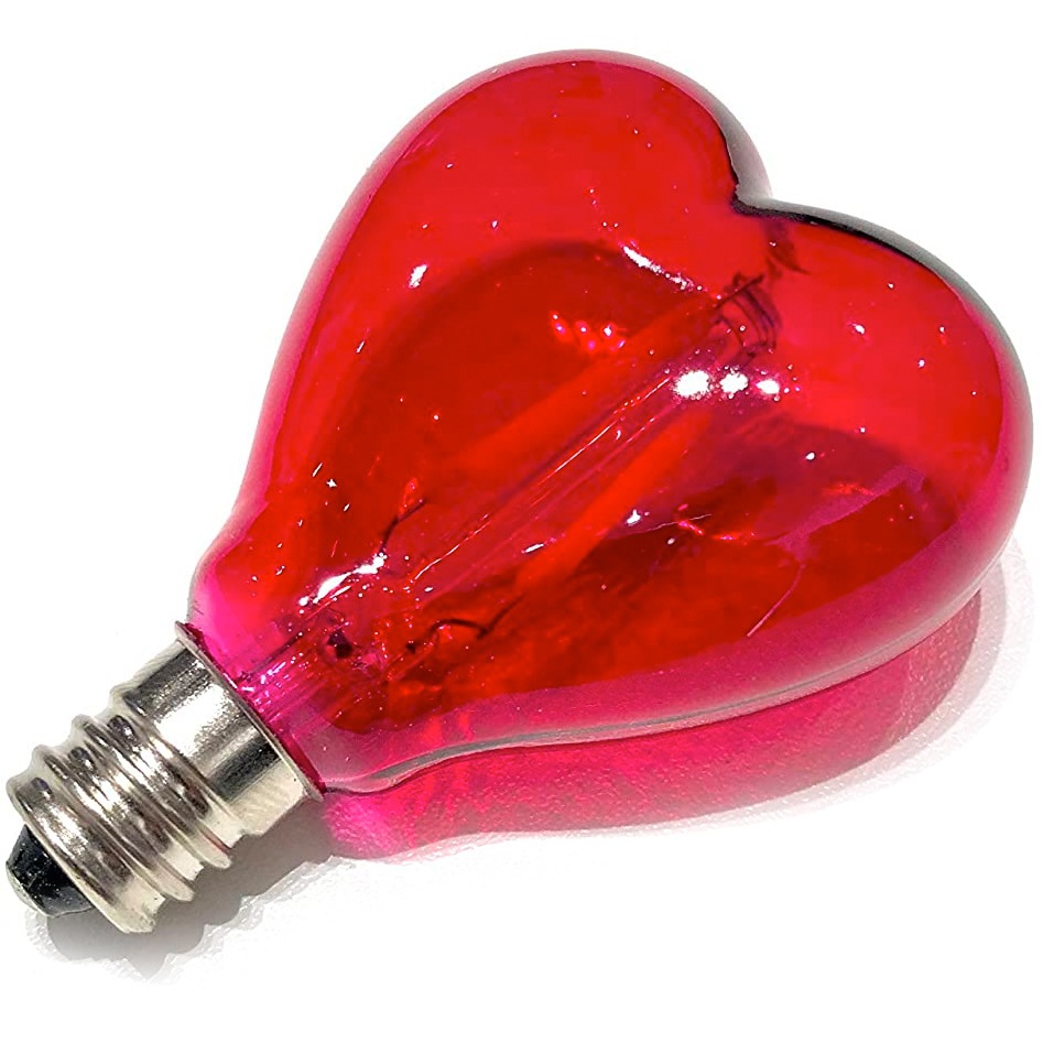LED Lichtquelle Mouse Lamp E14 1W Herzförmig, Rot