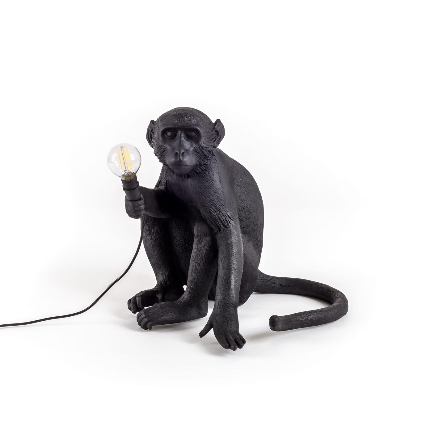 Monkey Lamp Outdoor Sitzend, Schwarz
