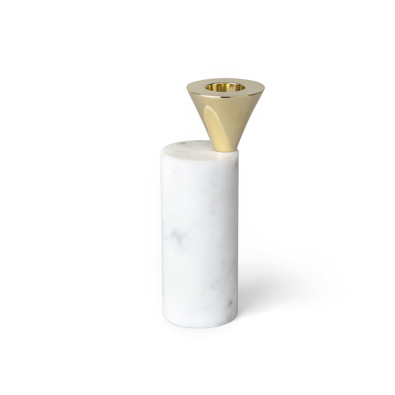 Streamers Candle Holder 100 B, White Marble