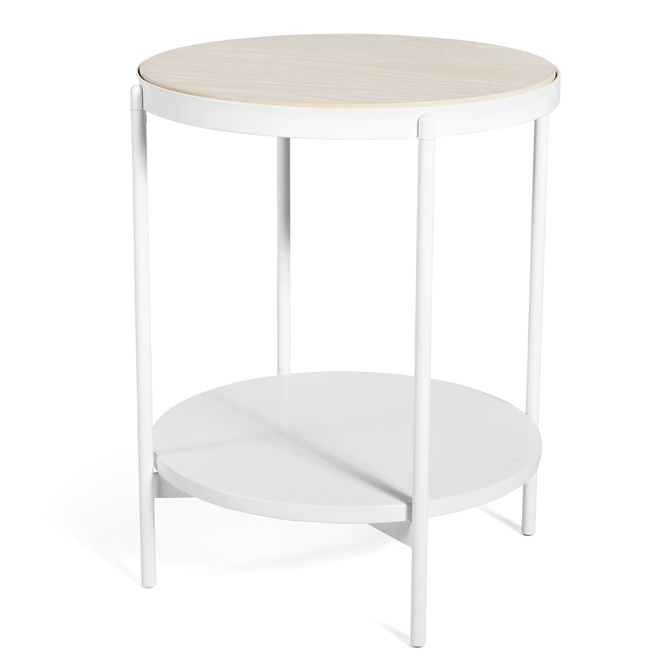 Lene Side Table High, White/Ash veneer