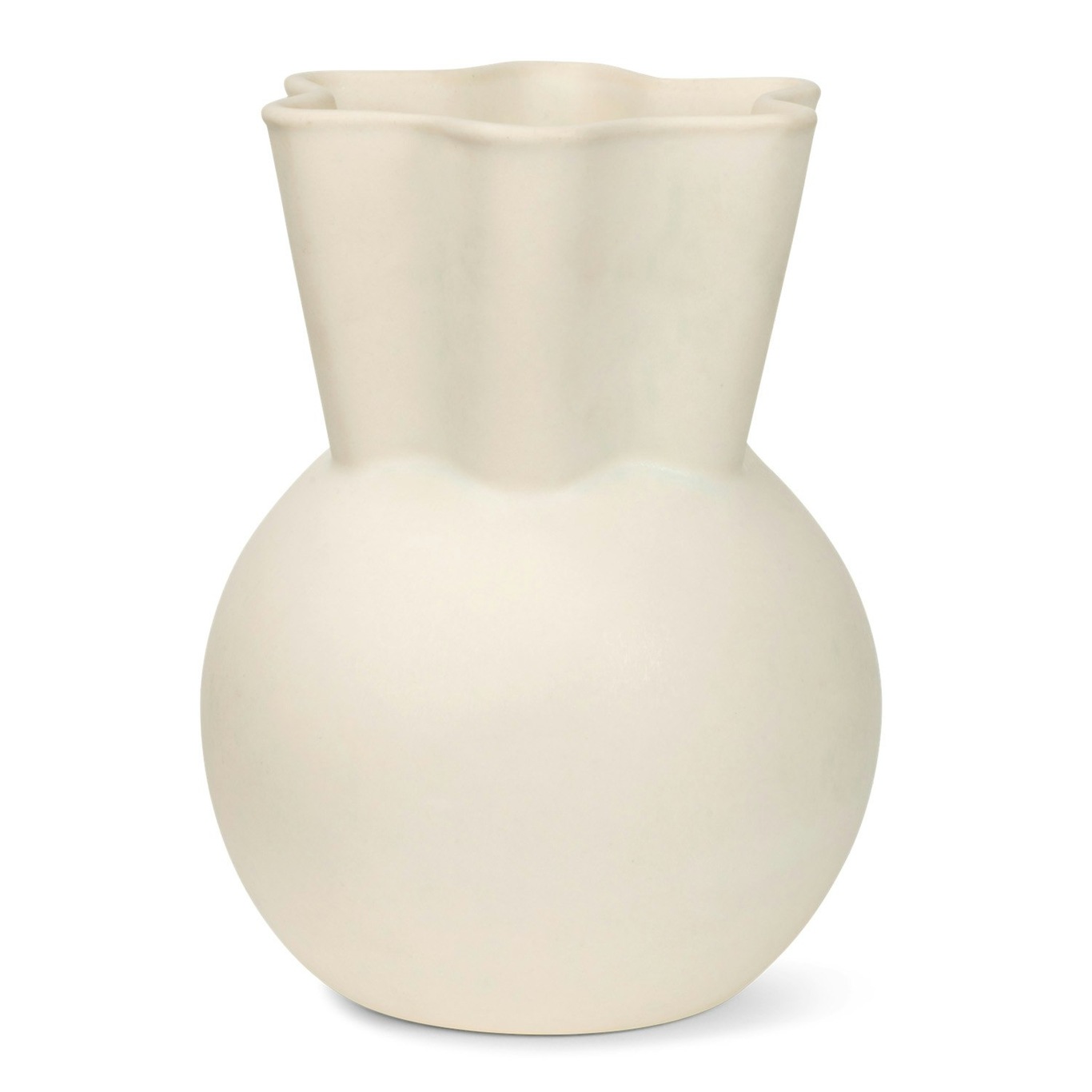 Elegante Vase für den Innenbereich aus handgefertigter weißer Keramik