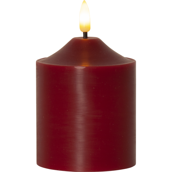 Flamme Stumpenkerze LED Rot, 12 cm