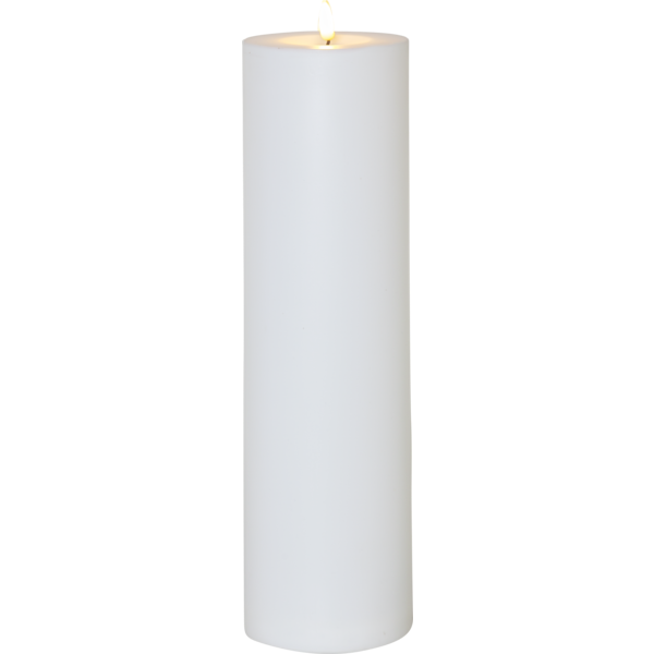 Flamme Stumpenkerze LED Im Freien Nutzbar Weiß, 37,5 cm