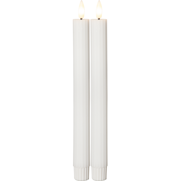 Flamme Antike Kerze 2-er Set LED, Weiß