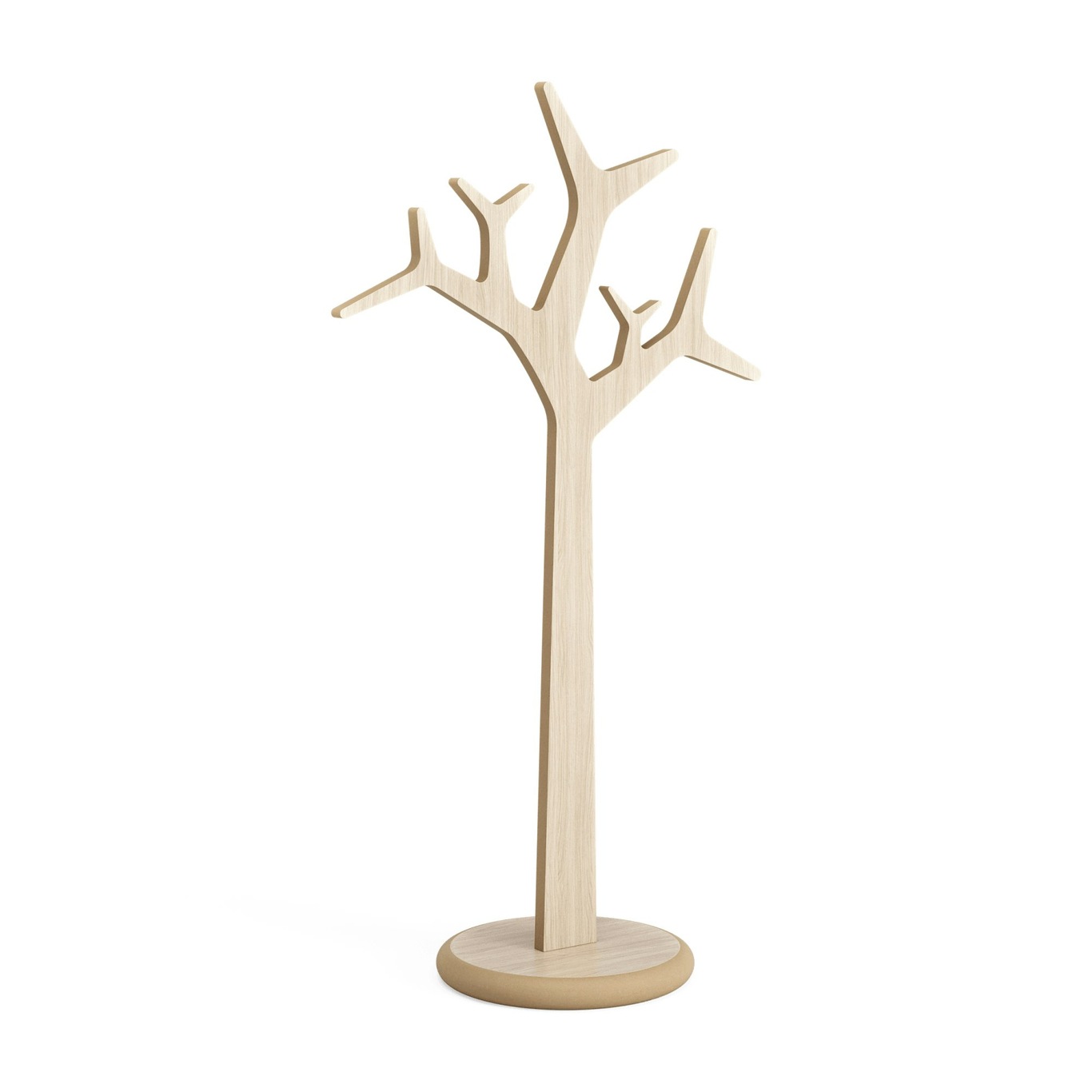 Tree Garderobe 134 cm, Weiß Pigmentierte Eiche
