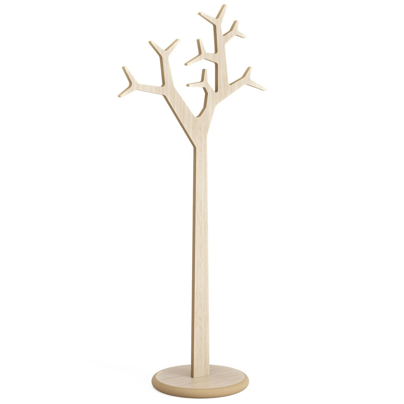 Tree Garderobe 194 cm, Weiß Pigmentierte Eiche