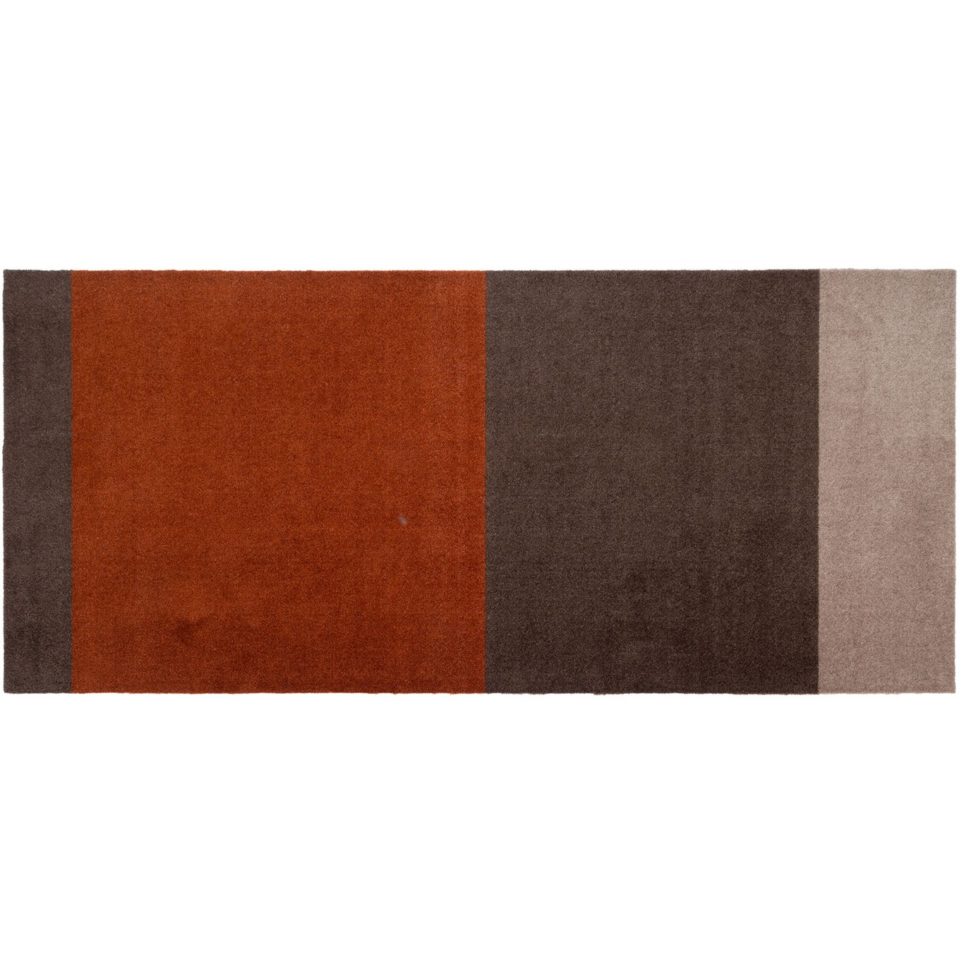 Stripes Teppich Sandfarben/Terracotta, 90x200 cm