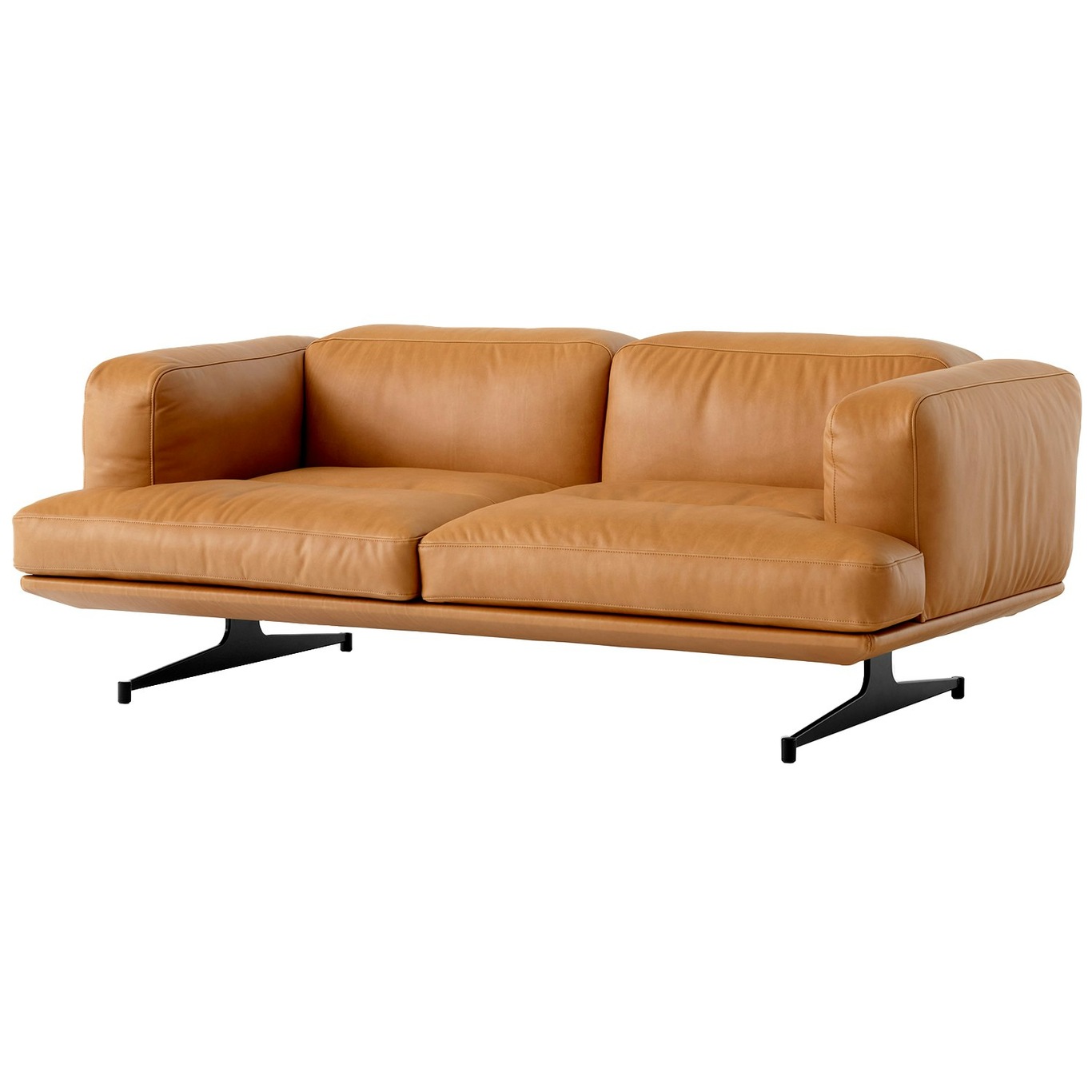 Inland AV22 2-Sitzer-Sofa, Leder Noble Cognac / Warm Black