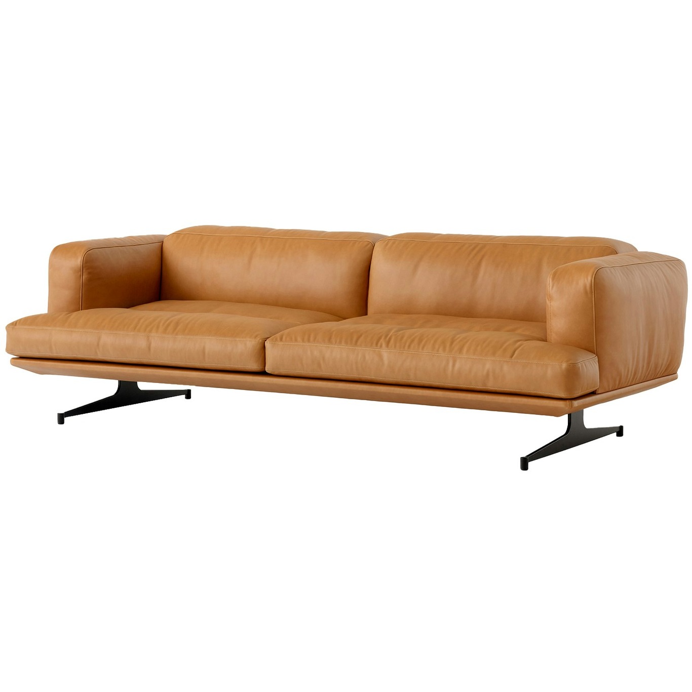 Inland AV23 3-Sitzer-Sofa, Leder Noble Cognac / Warm Black