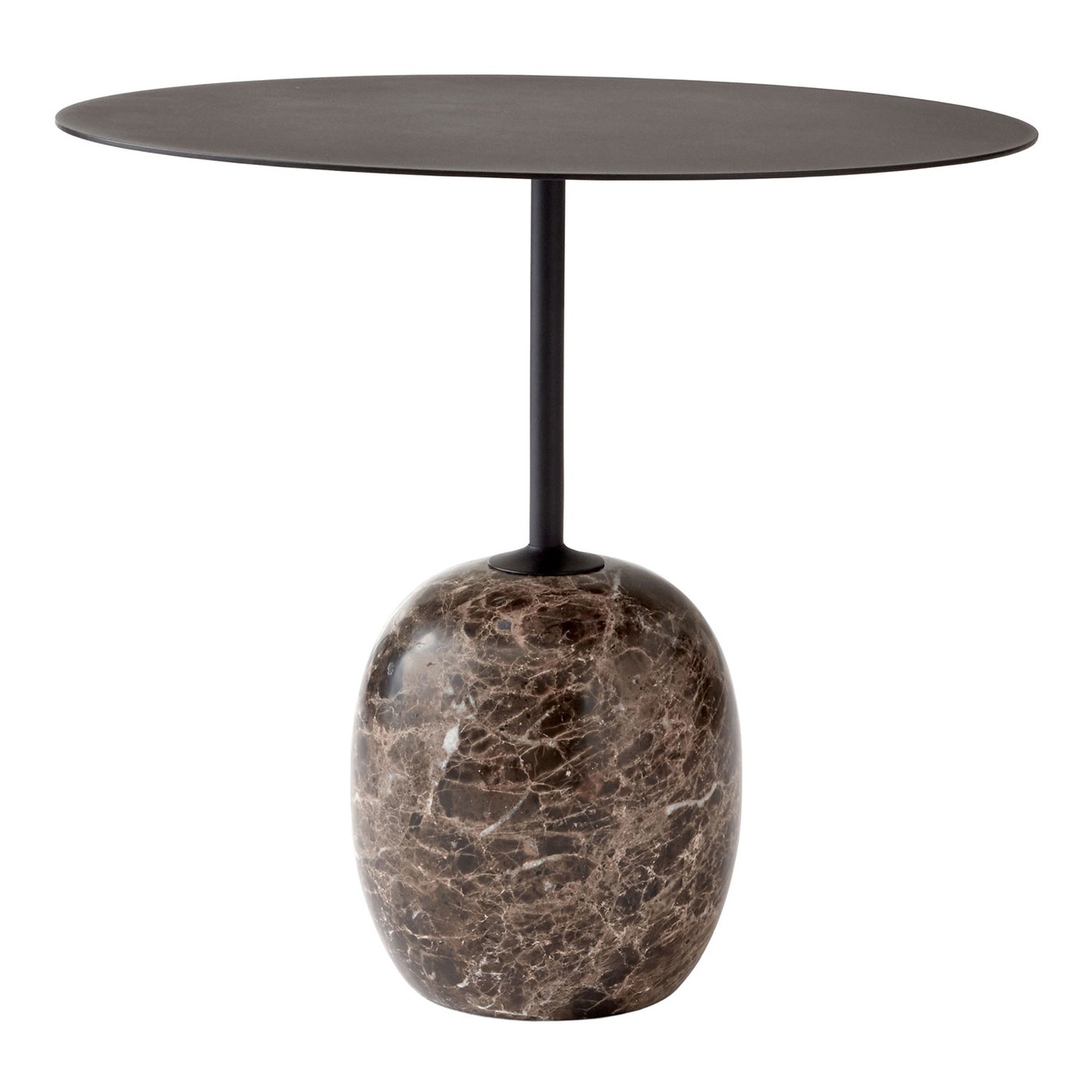 Lato LN9 Tisch Oval, Warm Black / Emparador Marble