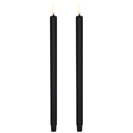 LED Mini Stabkerze Plain Black, 1,3 x 25 cm