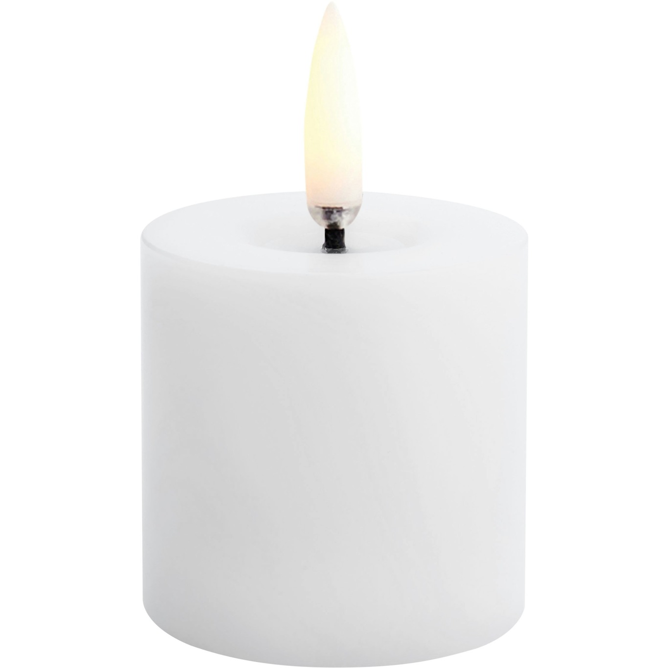 LED Stumpenkerze Geschmolzen Nordic White, 5x4,5 cm