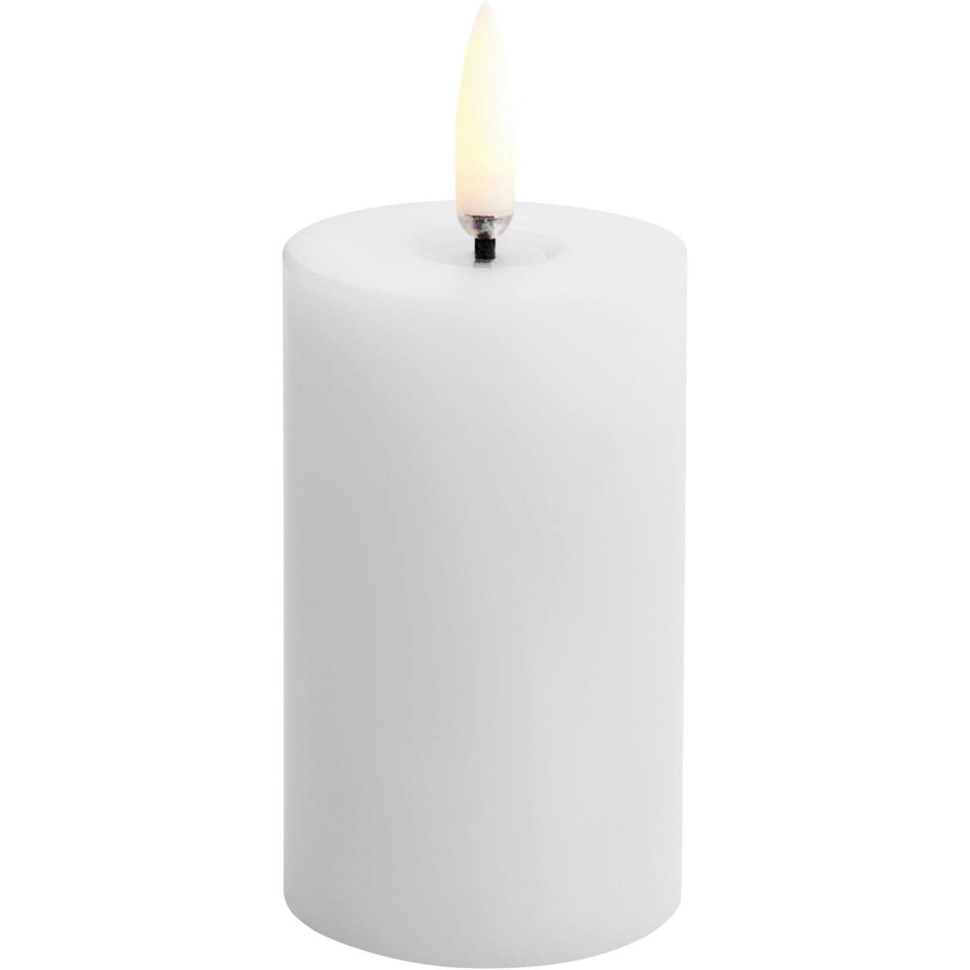 LED Stumpenkerze Geschmolzen Nordic White, 5x7,5 cm