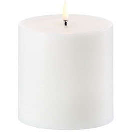 LED Stumpenkerze Nordic White, 10x10 cm